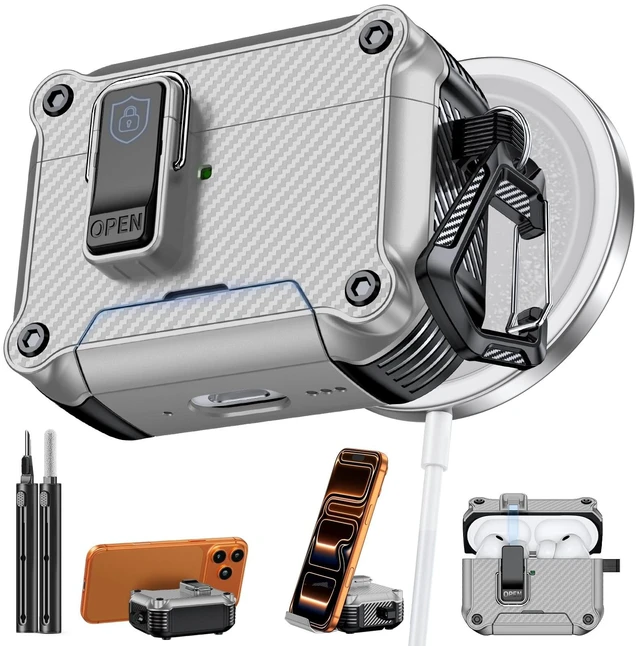 Main image of Inesore for AirPods Pro 3 Case with Secure Lock (Silver)