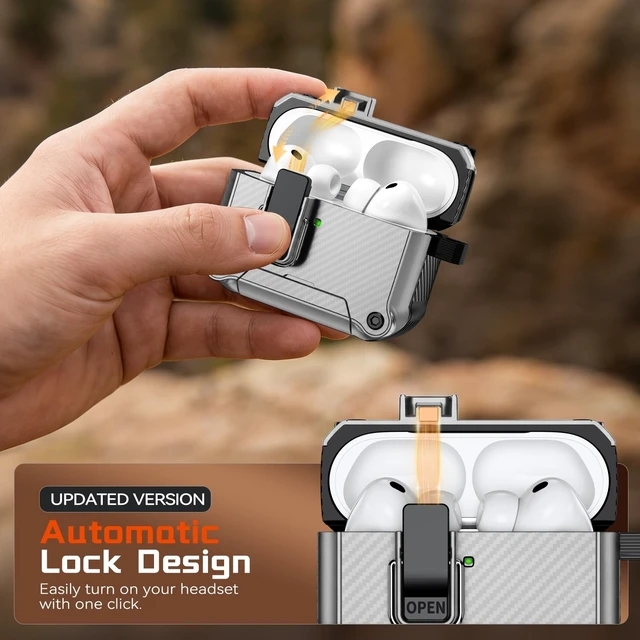 Alt view image 4 of 5 - Inesore for AirPods Pro 3 Case with Secure Lock (Silver)