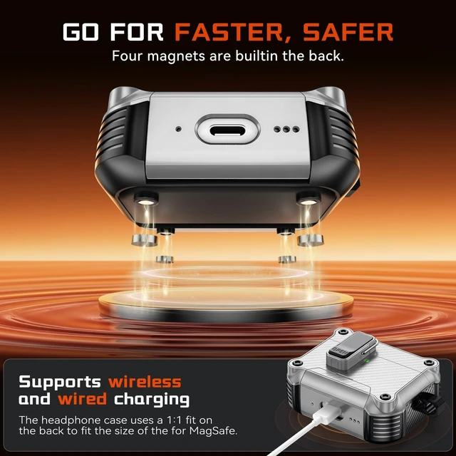 Alt view image 5 of 5 - Inesore for AirPods Pro 3 Case with Secure Lock (Silver)