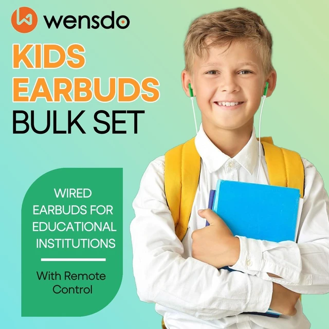 Alt view image 2 of 5 - Bulk Earbuds 200 Pack for School Classroom, Wholesale Wired in-Ear Headphones, Multi Colored Class Set Earphones for Kids Students Toddler Teens, 3.5mm Jack, Individually Bagged (HY01,200 Mixe