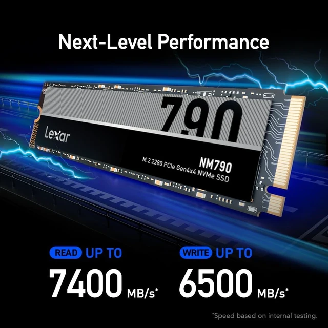Alt view image 3 of 5 - Lexar 2TB NM790 Internal NVMe SSD, 7400/6500 MB/s, M.2 2280, PCIe Gen 4x4