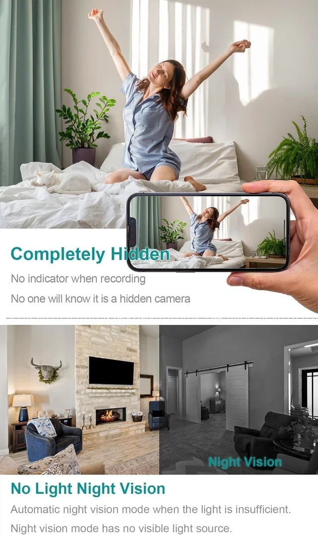 Alt view image 5 of 5 - 2026 Upgraded 4K WiFi Nanny Cam Hidden Camera WIFI Security Camera Outlet
