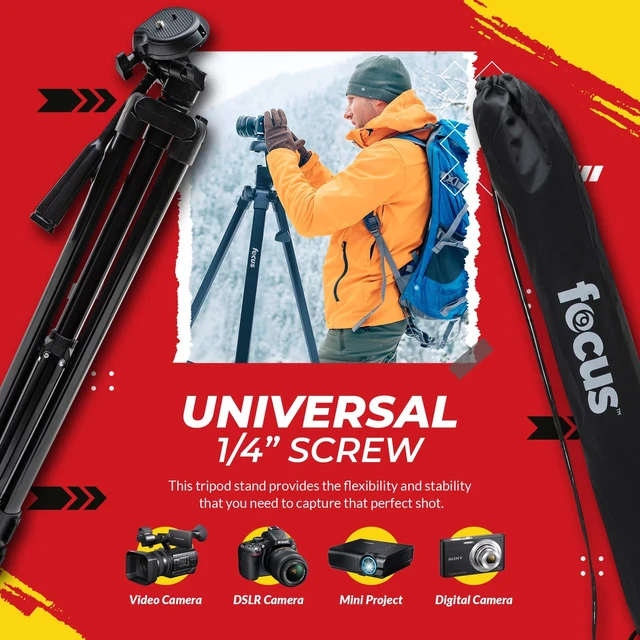 Alt view image 2 of 5 - Focus Camera 59' Travel DSLR Camera Tripod Stand