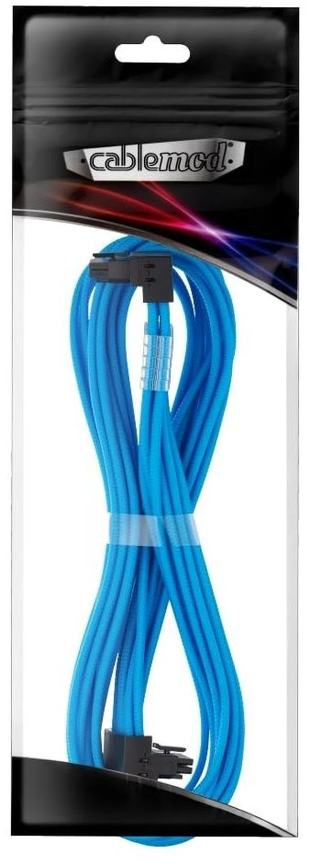 Alt view image 4 of 4 - CableMod Pro ModMesh 12V-2x6 PCIe Cable for Corsair T5 (Lt Blue, 16p,90B)