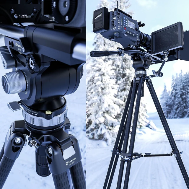 Alt view image 5 of 5 - Leofoto Heavy Duty Video Camera Tripod Fluid Drag Pan Head with Arca Plate for DSLR Camera,Camcorders, 360 Rotating Tripod Head with Pan Lock, Load up to 33lbs (BV-20)
