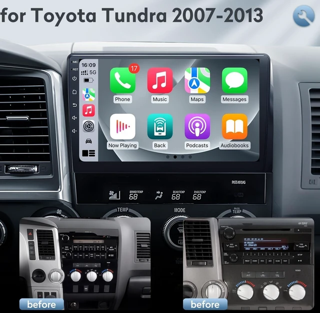Alt view image 2 of 5 - 8 Core 4+64 Car Radio Stereo Upgrade for Toyota Tundra 2007-2013, Head Unit