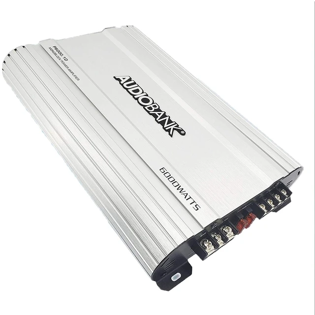 Main image of Audiobank P6001 Monoblock Class D Car Audio Amplifier - 6000 Watts, 1 Ohm Stable, Remote Turn On/Off, Heavy-Duty Aluminum Alloy Heatsink, Power & Protection Indicators