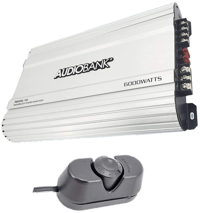 Alt view image 3 of 5 - Audiobank P6001 Monoblock Class D Car Audio Amplifier - 6000 Watts, 1 Ohm Stable, Remote Turn On/Off, Heavy-Duty Aluminum Alloy Heatsink, Power & Protection Indicators