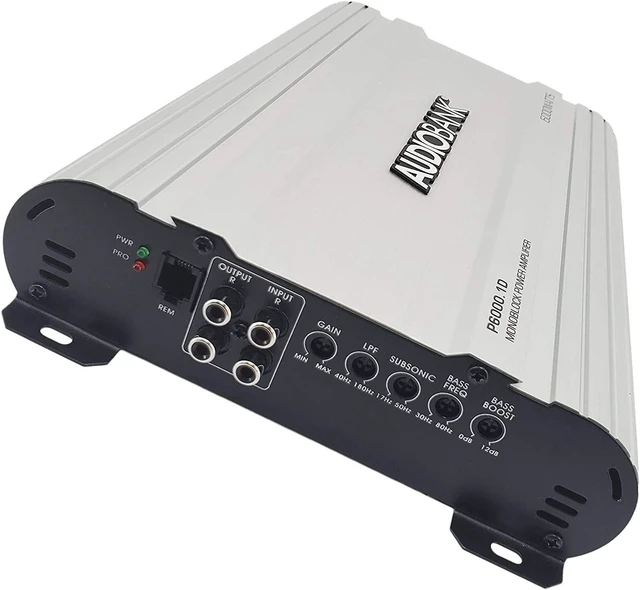 Alt view image 5 of 5 - Audiobank P6001 Monoblock Class D Car Audio Amplifier - 6000 Watts, 1 Ohm Stable, Remote Turn On/Off, Heavy-Duty Aluminum Alloy Heatsink, Power & Protection Indicators