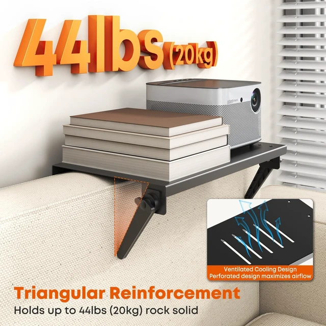 Alt view image 5 of 5 - PUTORSEN No-Drill Projector Mount, Adjustable Wall Shelf for Bedroom