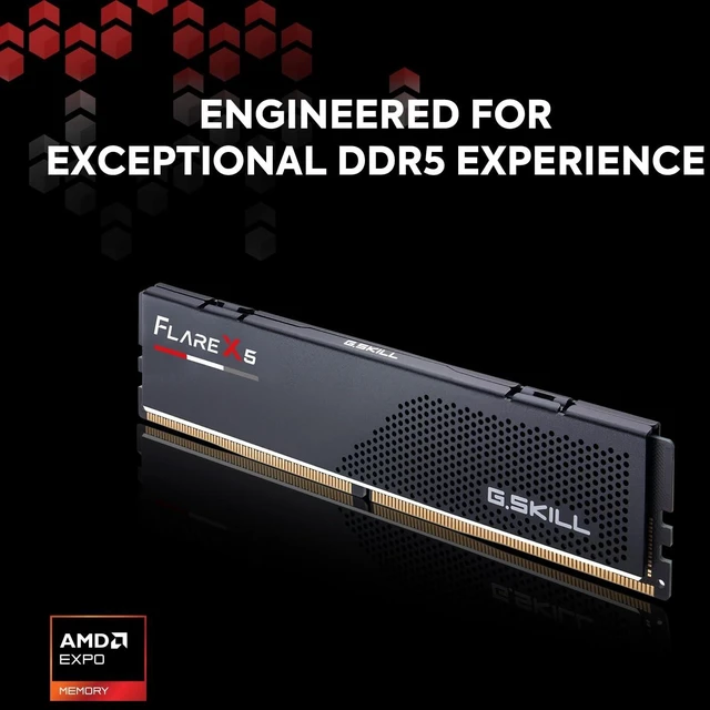 Alt view image 2 of 5 - G.SKILL Flare X5 Series DDR5 RAM (AMD Expo) 8GB (1x8GB) Up to 5600MT/s* CL36-36-36-89 1.20V Desktop Computer Memory U-DIMM - Matte Black (F5-5600J3636C8GH1-FX5)