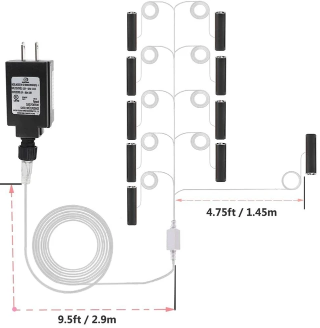 Alt view image 4 of 5 - 1 to 10 AA Battery Adapter AC Plug,2 or 3 LR6 R6 Batteries Replacement
