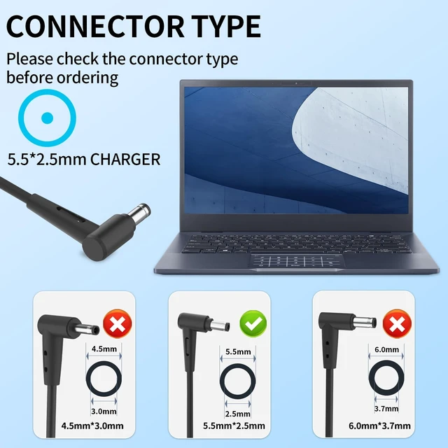 Alt view image 3 of 5 - 90W 19V 4.74A 5.5 * 2.5mm Charger for Asus ADP-90YD B ROG Swift Monitor