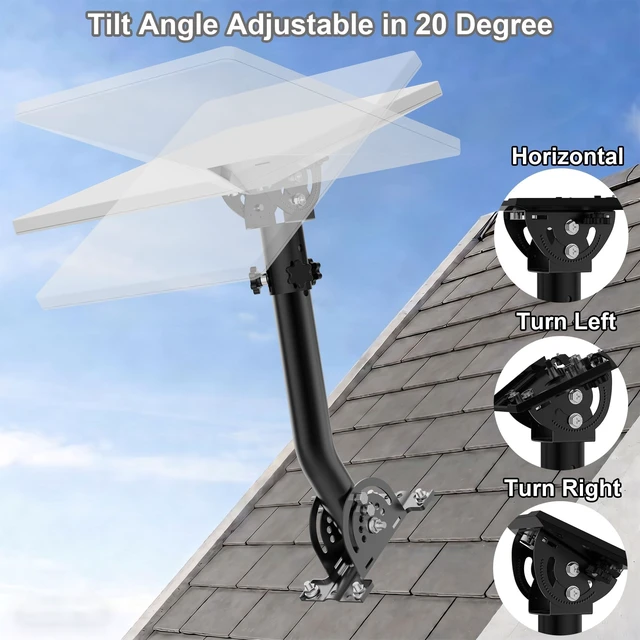 Alt view image 5 of 5 - Starlink Mini Wall Mount, 13" Pole Mounting Kit, 160 Tilt Adjustable