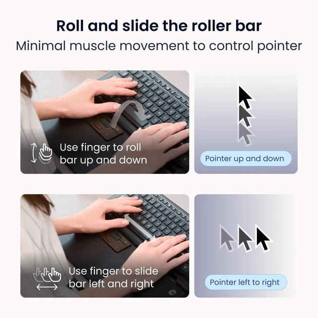 Alt view image 3 of 5 - Contour RollerMouse Pro Ergonomic Central Rollerbar Design for Neck, Shoulder & Wrist Pain Relief, 6 Programmable Buttons, 600-2800 DPI, Productivity Plug & Play Mac & PC - Wired - Extended