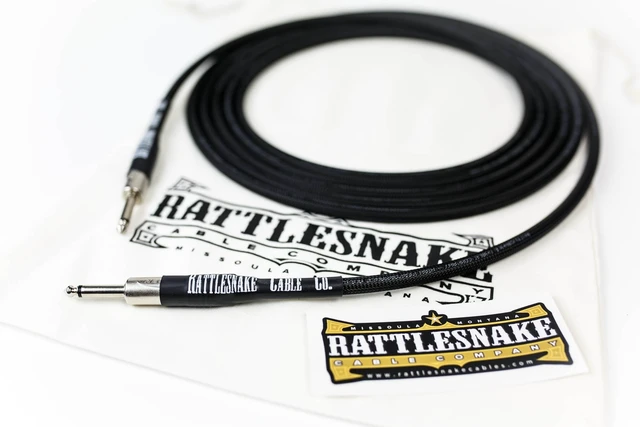 Alt view image 2 of 3 - Rattlesnake Cable - 15 Foot Standard Black Guitar Instrument Cable Straight to Straight 1/4-Inch plugs