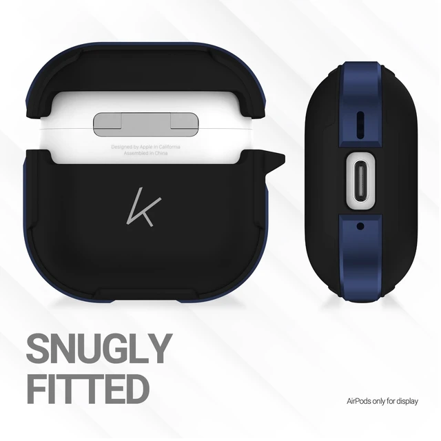Alt view image 4 of 5 - KZDOO Crashguard for AirPods 4 Case, Metal Protective Cover, Blue