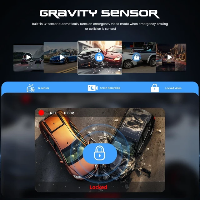 Alt view image 4 of 5 - CAMECHO 3 Channel Rear View Mirror Camera, HD Mirror Dash Cam Front and Rear Inside, Built-in WiFi, Dash Camera for Car, Night Vision, G-Sensor, Reverse Assist, Loop Recording, Dashcam