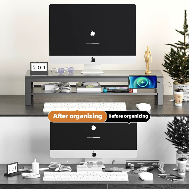 Alt view image 3 of 5 - GECKOSTROLL Computer monitor stand (Basic Version, Two-layer 700mm)