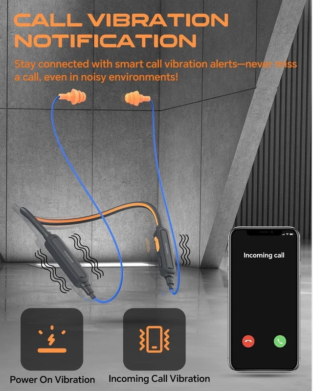 Alt view image 4 of 5 - MIPEACE Neckband Bluetooth Work Headphones, 29dB Work Earbuds Bluetooth OSHA Approved-Ear Protection Headphones Noise Reduction for Construction Safety Industry, 20+Hour Battery, 4 EQ Modes