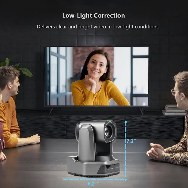 Alt view image 5 of 5 - HCSTVCON NDI PTZ Camera 4K 60FPS, 20X Optical Zoom, AI Auto Tracking, NDI HX2, Multi Output USB3.0 3G-SDI HDMI LAN, Live Streaming Camera for Church Events (Gray