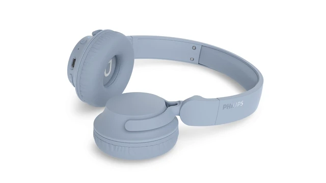Alt view image 2 of 5 - Philips TAH4000 Wireless On-Ear Bluetooth Headphones, 70H Playtime, Dynamic Bass - Blue