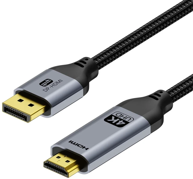 Main image of Anehmeta 4K Bidirectional HDMI to Displayport Cable 6.6FT, DisplayPort to HDMI Cable 4K@60Hz 2K@120Hz DP 1.2 to HDMI 1.4 Compatible with Laptop, PC, Monitor, PS5, Xbox, Switch 2, AMD, NVIDIA