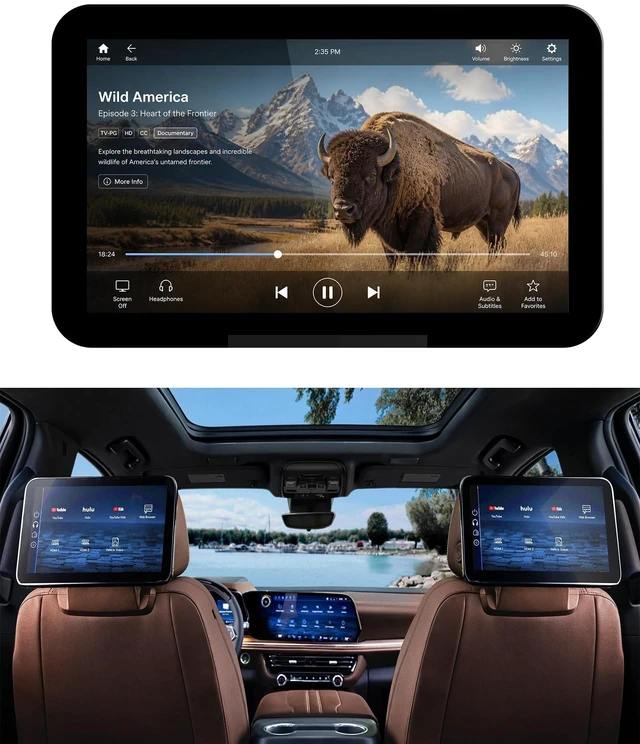 Main image of 85100044 12.6" Headrest Display, Rear Seat Entertainment LCD Display Screen Fits for 2021-2023 Chevy Suburban Tahoe GMC Yukon XL, 2021-2024 Cadillac Escalade, Headrest Back Seat TV