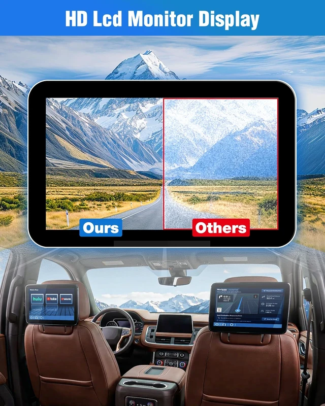 Alt view image 3 of 5 - 85100044 12.6" Headrest Display, Rear Seat Entertainment LCD Display Screen Fits for 2021-2023 Chevy Suburban Tahoe GMC Yukon XL, 2021-2024 Cadillac Escalade, Headrest Back Seat TV