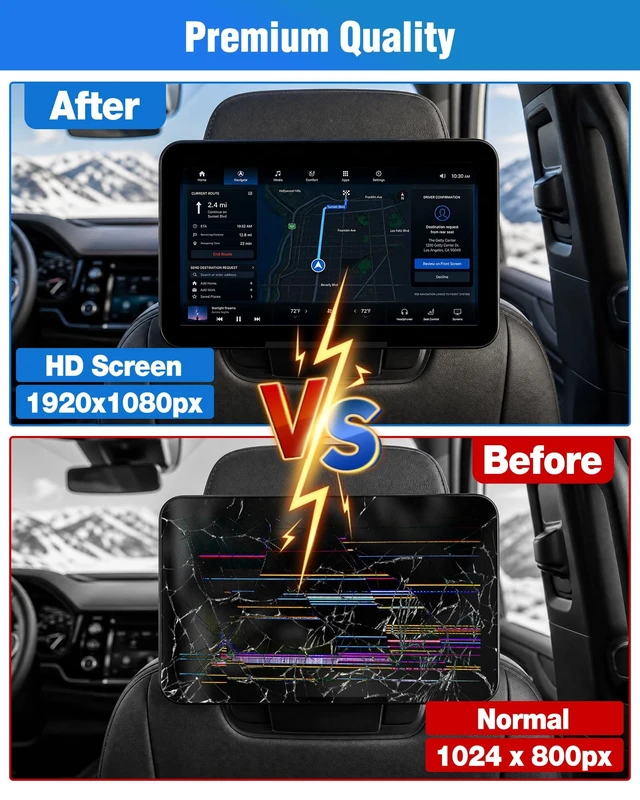 Alt view image 5 of 5 - 85100044 12.6" Headrest Display, Rear Seat Entertainment LCD Display Screen Fits for 2021-2023 Chevy Suburban Tahoe GMC Yukon XL, 2021-2024 Cadillac Escalade, Headrest Back Seat TV