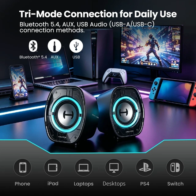 Alt view image 3 of 5 - Edifier G1000 II Bluetooth Gaming Desktop Speakers, Black