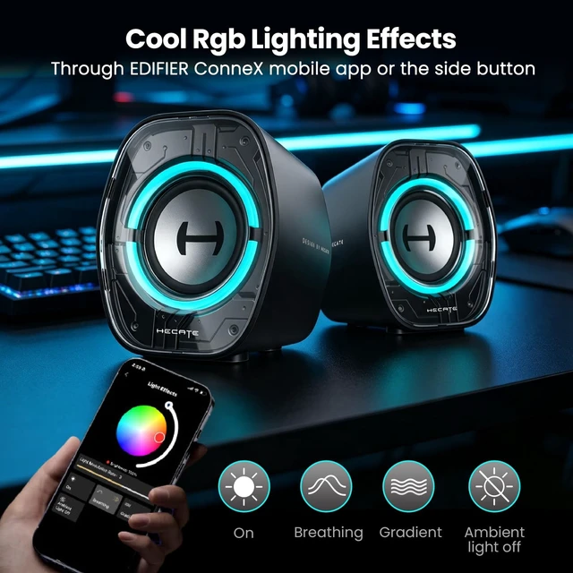 Alt view image 4 of 5 - Edifier G1000 II Bluetooth Gaming Desktop Speakers, Black