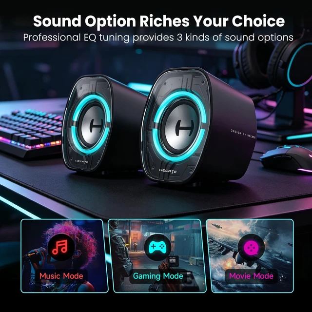 Alt view image 5 of 5 - Edifier G1000 II Bluetooth Gaming Desktop Speakers, Black