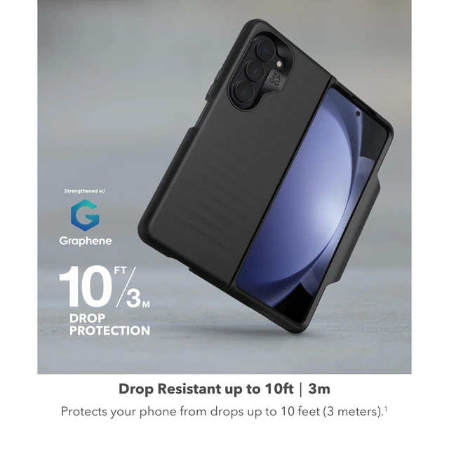Alt view image 3 of 5 - ZAGG Bridgetown Phone Case for Galaxy Z Fold5-10ft Drop Protection, Graphene Reinforced, Hinge Design, Slim, Lightweight, Wireless Charging Compatible, Black