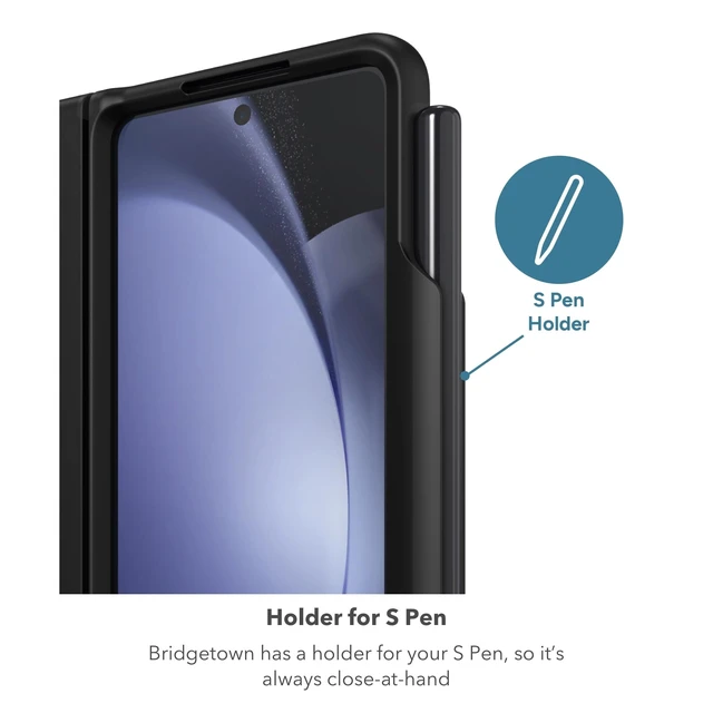 Alt view image 4 of 5 - ZAGG Bridgetown Phone Case for Galaxy Z Fold5-10ft Drop Protection, Graphene Reinforced, Hinge Design, Slim, Lightweight, Wireless Charging Compatible, Black