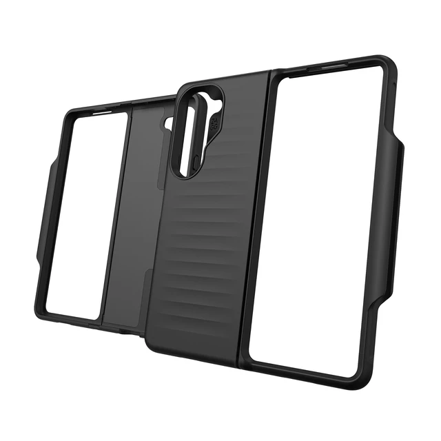 Alt view image 2 of 5 - ZAGG Bridgetown Phone Case for Galaxy Z Fold5-10ft Drop Protection, Graphene Reinforced, Hinge Design, Slim, Lightweight, Wireless Charging Compatible, Black