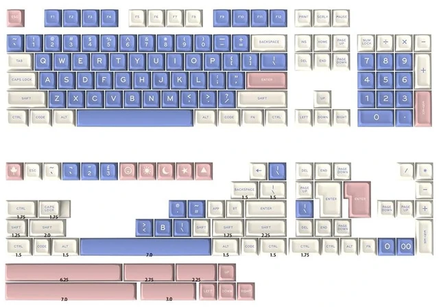 Main image of Guffercty kred SA Profile PBT Keycaps Set for Gaming Keyboard(Liwu)