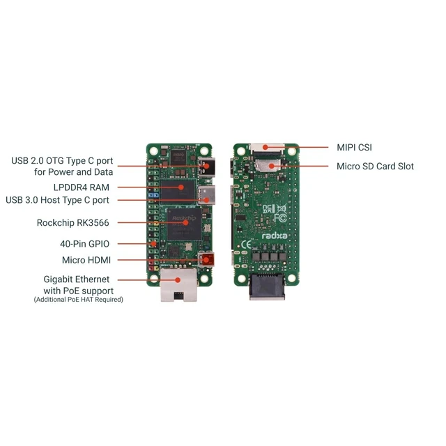 Alt view image 5 of 5 - Radxa Zero 3E,RK3566,4-core CPU SBC,LPDDR4,Single Board Computer(Radxa Zero 3E 2GB with GPIO)