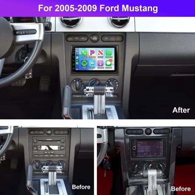 Alt view image 2 of 5 - PHEZEN 7 inch Touchscreen Car Stereo Fit for Ford Mustang 2005-2009, Android 13 Double Din Car Radio with Carplay & Android Auto in-Dash Navigation BT Mirror Link WiFi Backup Camera 4+64G