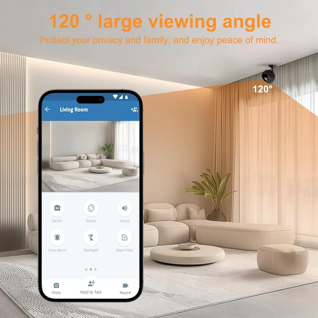 Alt view image 2 of 5 - ZHENHAN Mini Camera Wireless Cam with Advanced Night Vision & Motion Detection, Remote Control Phone App, Dual SD/Cloud Storage, Instant Real-Time Alerts, Ideal Indoor Security Camera(Black)