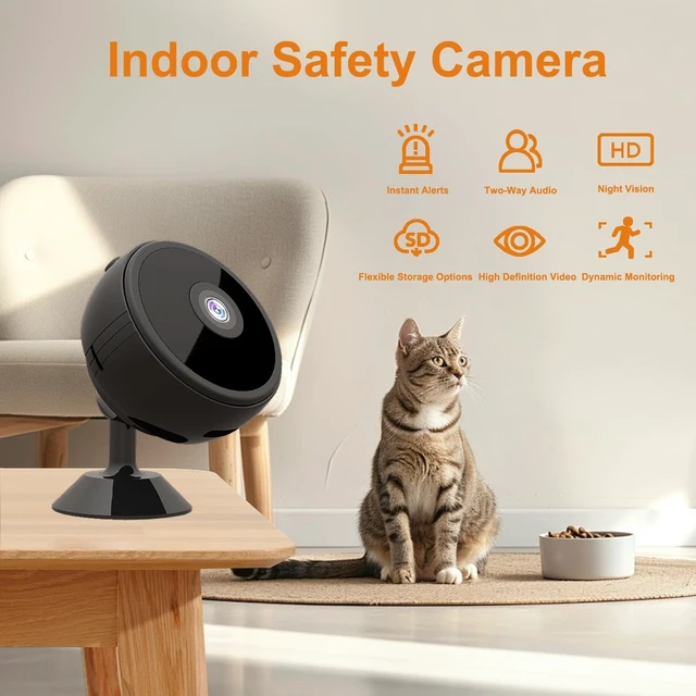 Alt view image 3 of 5 - ZHENHAN Mini Camera Wireless Cam with Advanced Night Vision & Motion Detection, Remote Control Phone App, Dual SD/Cloud Storage, Instant Real-Time Alerts, Ideal Indoor Security Camera(Black)