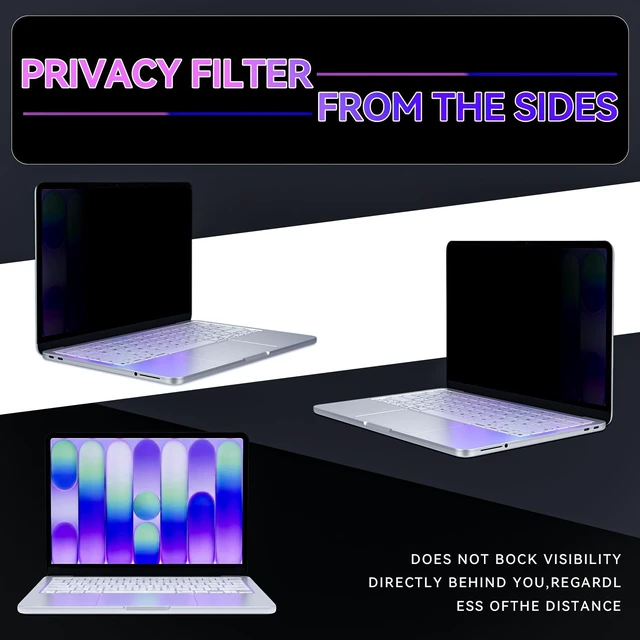Alt view image 3 of 5 - Peslv Magnetic Privacy Screen for Macbook Neo 13 Inch (2026, A18 Pro), Removable Matte Anti Glare Blue Light Protector Private Security Filter for 13inch Mac Laptop Computer