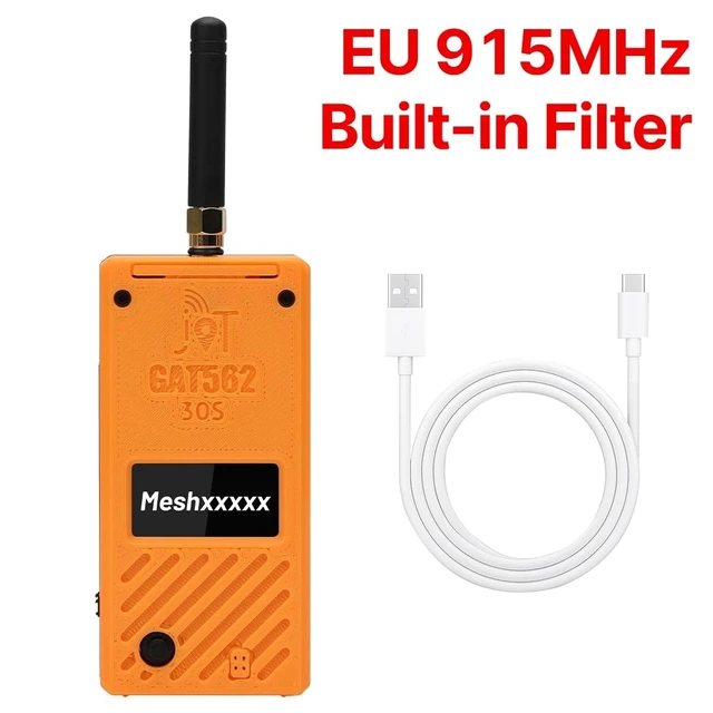Alt view image 2 of 5 - GAT562 30S Kit 30dBm High Power LoRa Mesh Radio Node with nRF52840 and SX1262,915mhz Antenna,10km+ GPS Tracker, Portable Off-Grid IoT Device Compatible Meshtastic & Meshcore Kits (Orange)