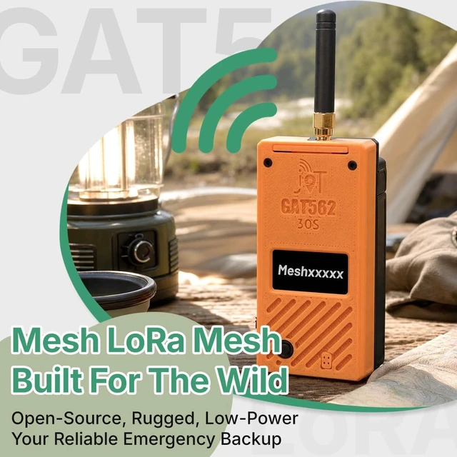 Alt view image 4 of 5 - GAT562 30S Kit 30dBm High Power LoRa Mesh Radio Node with nRF52840 and SX1262,915mhz Antenna,10km+ GPS Tracker, Portable Off-Grid IoT Device Compatible Meshtastic & Meshcore Kits (Orange)