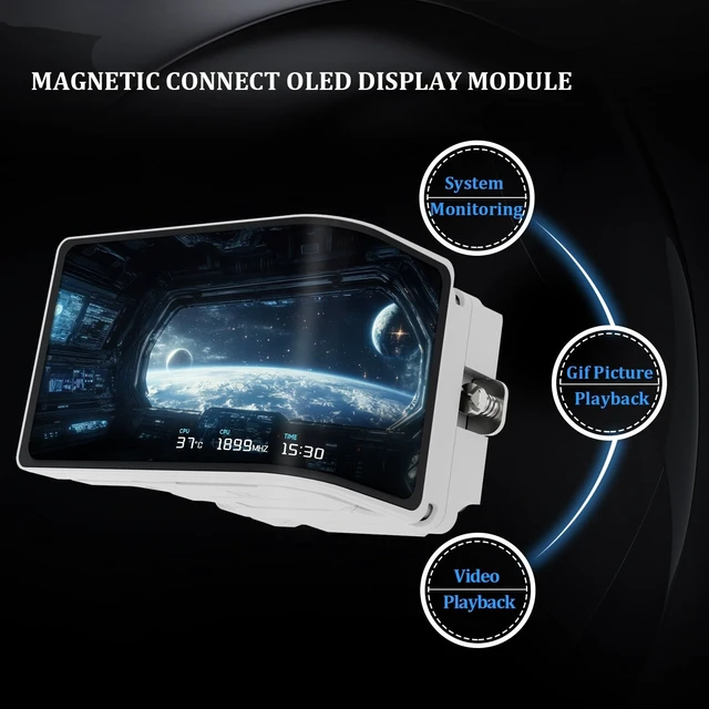 Alt view image 4 of 5 - Thermalright-TR Wonder Vision 360 UB ARGB White CPU Water Cooler,6.67-inch Magnetic Curved Screen with 2400x1080 Resolution,AMOLED Display Screen,Liquid CPU Cooler for AM4/AM5, Intel lg
