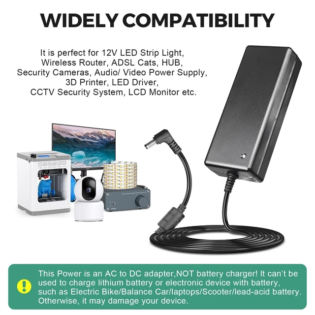 Alt view image 5 of 5 - COOLM 12V 15A Power Supply 180W Adapter for LED Strip Light CCTV Camera