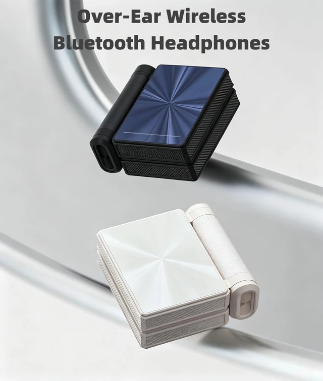 Alt view image 2 of 5 - Diyeeni Dual Fold Earbuds Wireless Earhook Headphones 6.0 Open Ear Design IPX5 14.2mm Drivers 13H Playback with for Running Workouts Studying (White)