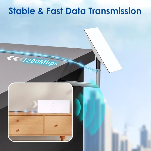 Alt view image 3 of 5 - SEMTION 33ft/10m Ethernet Cable for Starlink Gen 3 & Rectangular Satellite V3