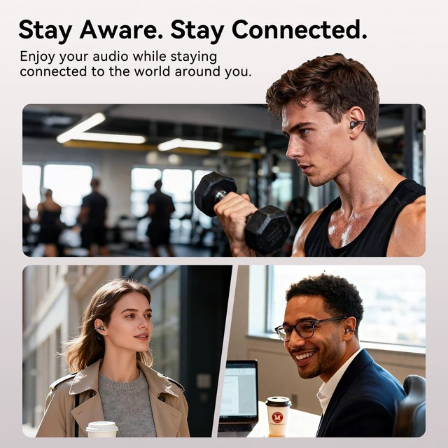 Alt view image 5 of 5 - Kinglucky NEW Open-Ear Clip-On Wireless Earbuds, Comfortable & Secure Fit