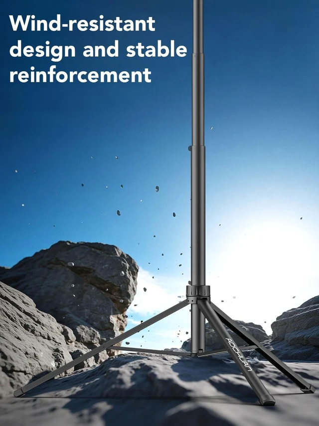 Alt view image 2 of 5 - AOCHUAN 155cm Lightweight Extendable Phone Tripod for iPhone, Adjustable 14.5"-60.1" Photography Phone Stand, Portable & Stable Travel Tripod for Smartphone, Video Recording, Live Streaming